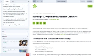 Seo optimised articles craft cms matrix