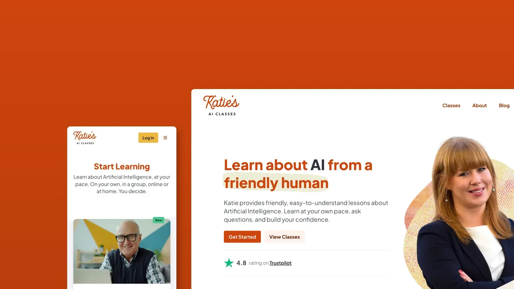 Katie's AI Classes screens
